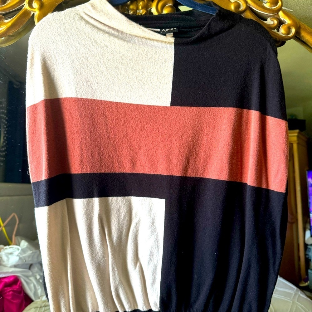 Cowl neck elegant sweater top size xl - Picture 2 of 4